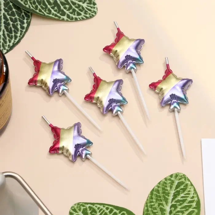 Свечи для торта 5 шт. &laquo;Воздушный шарик. Звезда&raquo;, разноцветные