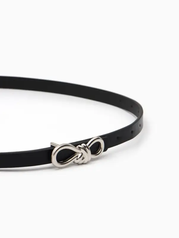 Ремень женский &laquo;Бант&raquo;, серебристая пряжка, 1.5&times;110 см, гвоздик, чёрный