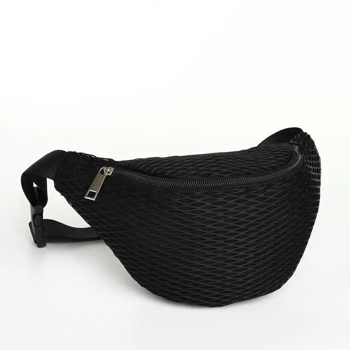 Поясная сумка на молнии, 27&times;8&times;14 см, чёрная