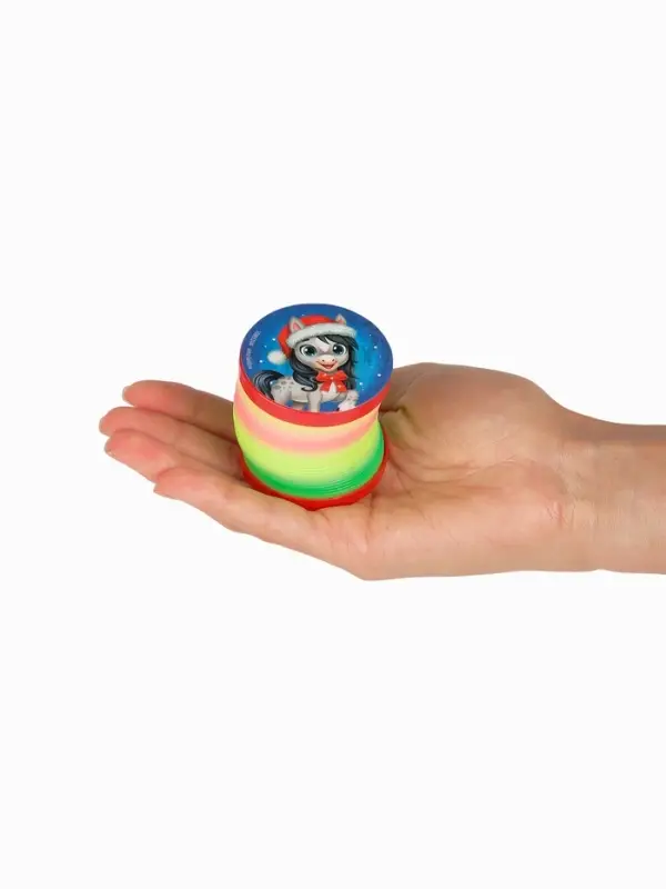 Funny toys Пружинка радуга "Новогодняя лошадка", цвета МИКС, d.-5см