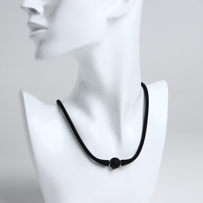 Набор 2 предмета: чокер, браслет «Лава» каучук, цвет чёрный Набор 2 предмета: чокер, браслет «Лава» каучук, цвет чёрный