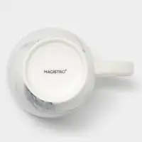 Кружки Magistro Real Marble, 400 мл, набор 2 шт., фарфор, белые