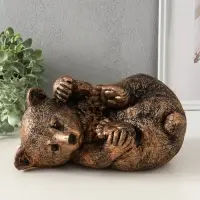 Копилка "Мишка лёжа" 15х28 см, бронза Копилка "Мишка лёжа" 15х28 см, бронза