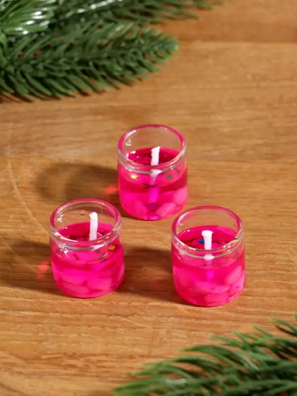 Набор гелевых свечей «Конь. Мечтай. Сияй. Зажигай», 3 шт, розовые, 2,5 х2,5 х 2,5 см Набор гелевых свечей «Конь. Мечтай. Сияй. Зажигай», 3 шт, розовые, 2,5 х2,5 х 2,5 см