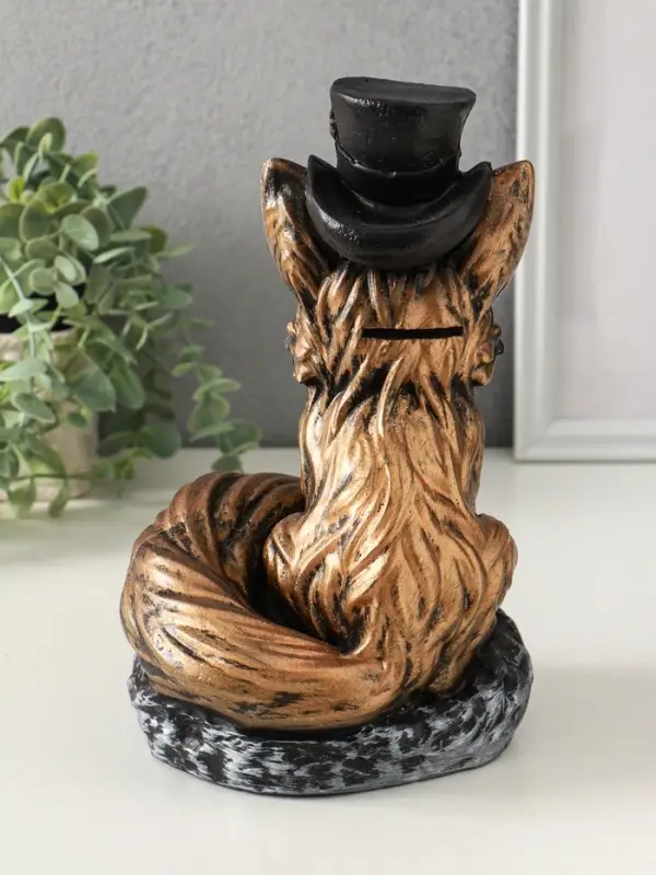 Копилка Копилка "Лиса в шляпе" 24х15 см, бронза с серебром