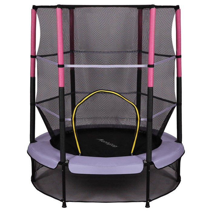 Батут ONLYTOP, d=140 см, высота сетки 125 см, цвет сиреневый Батут ONLYTOP, d=140 см, высота сетки 125 см, цвет сиреневый