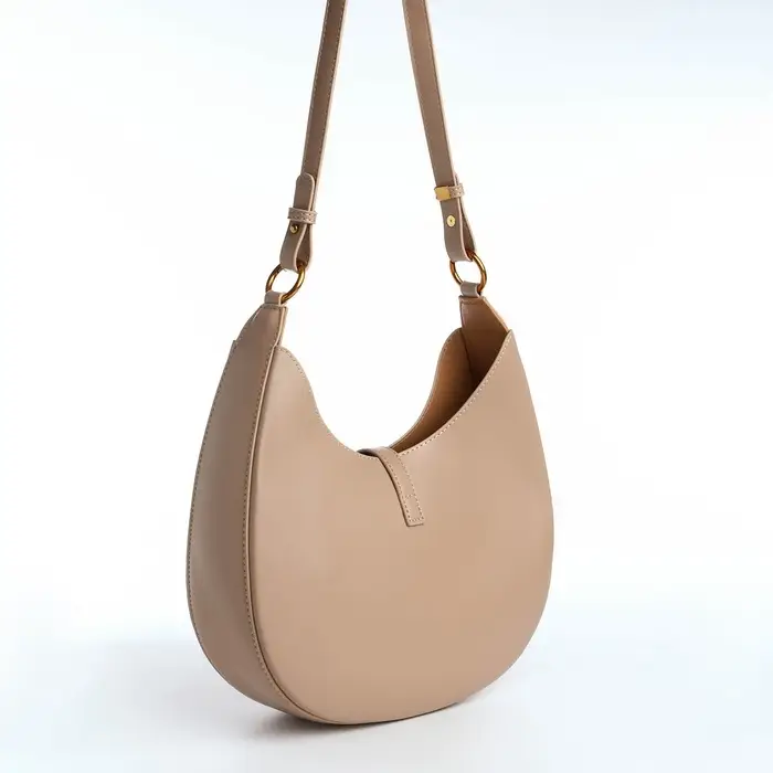 Сумка женская багет TEXTURA на молнии, 27&times;9&times;23 см, бежевая