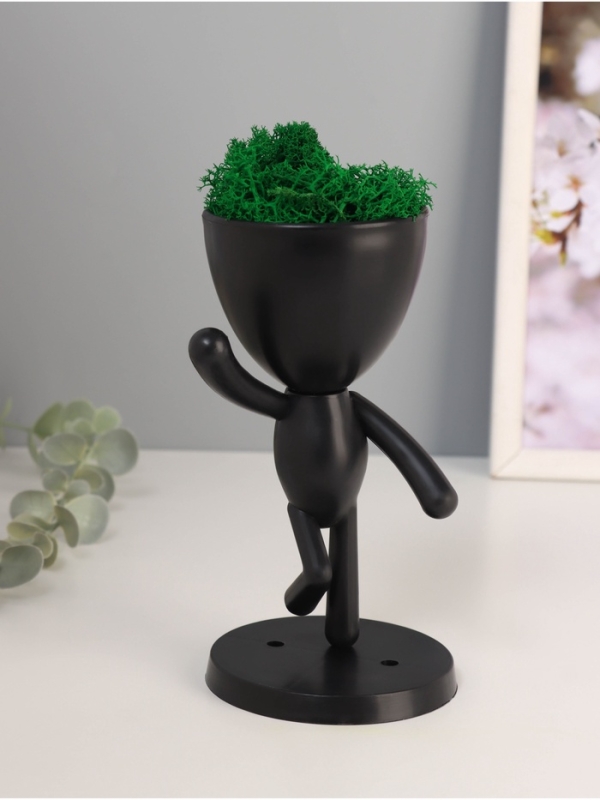 Кашпо пластиковое "Мистер Грин" 16*10*8,5 см черный