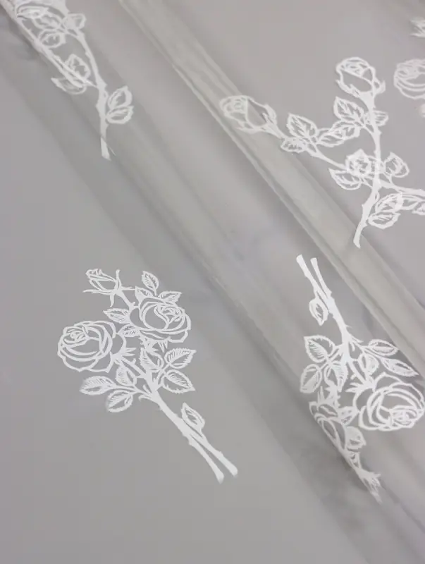 Пленка прозрачная с рисунком "Роза+кайма" Белый 0.7×8.2±5%м