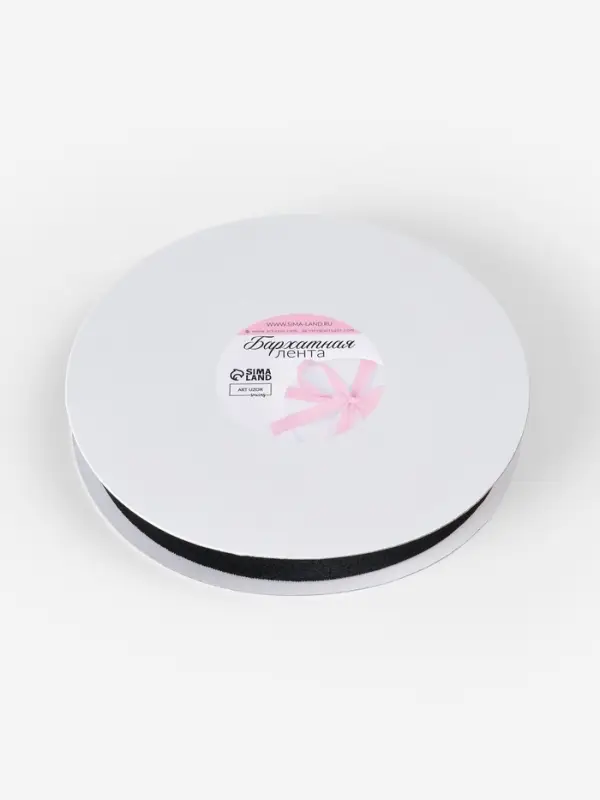 Лента бархатная, 20 мм, 18&plusmn;1 м, чёрная №03