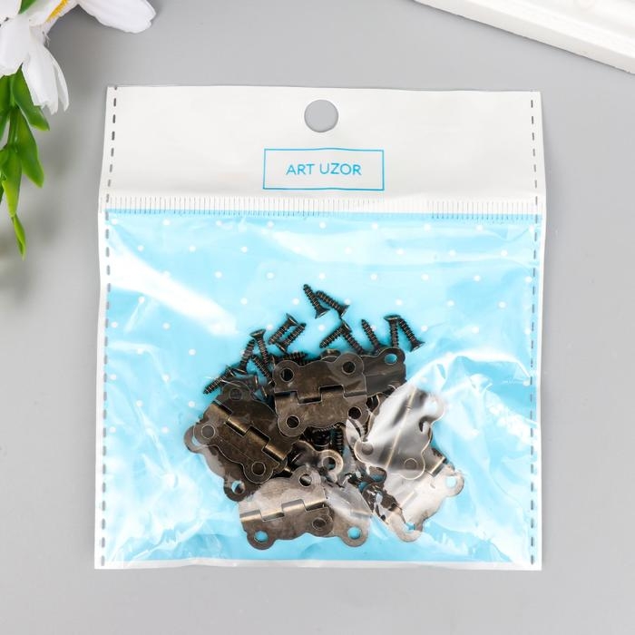 Петля накладная фигурная угол открывания 180 градусов + гвозд. набор 10 шт 2х1,7 см Петля накладная фигурная угол открывания 180 градусов + гвозд. набор 10 шт 2х1,7 см