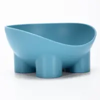 Миска для животных &laquo;БЕГЕМОТ&raquo;, 300 мл, покрытие софт-тач, пластик, серо- голубой