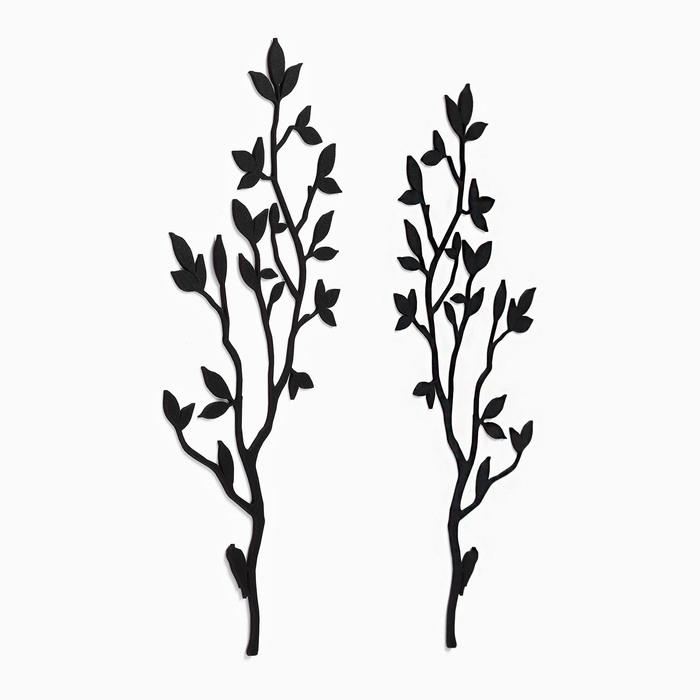 Декорация настенная для интерьера, панно на стену из дерева "Веточки", 38 х 17 см