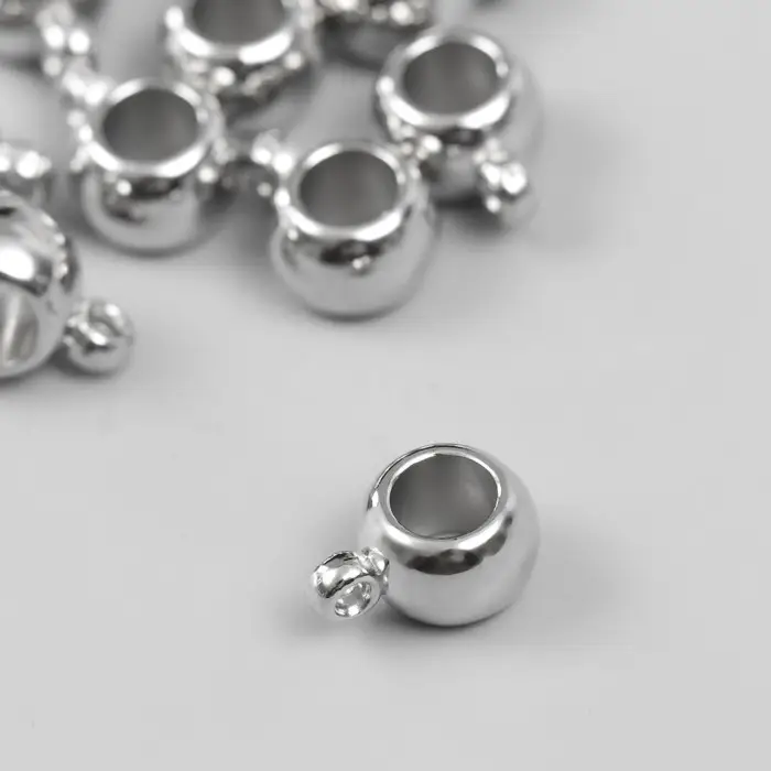 Подвеска "Бейл" 1,2х1,5 см цвет серебро