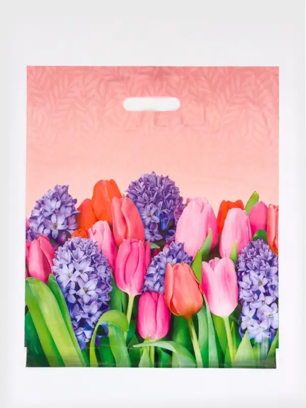 Пакет "Лирика", полиэтиленовый с вырубной ручкой, 40х47 см, 45 мкм