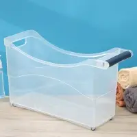 Контейнер для хранения на колёсиках, 10 л, 46.2&times;16.2&times;27.2 см, с ручкой, пластик, прозрачный