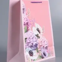 Пакет подарочный ламинированный "Цветочная радость" 26 х 12 х 32 см