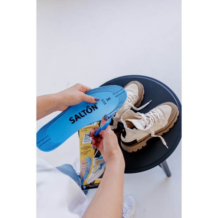 Стельки для обуви антибактериальные Salton, Тройной удар против запаха, размер 34-45 Стельки для обуви антибактериальные Salton, Тройной удар против запаха, размер 34-45