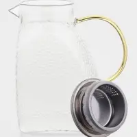 Кувшин для воды Magistro &laquo;Сара&raquo;, 1.3 л, 16.9&times;19.5 см, с металлической крышкой, стекло, прозрачный