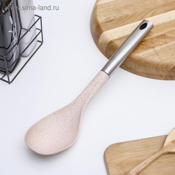 Ложка гарнирная Доляна «Лёгкость», 34 см, цвет бежевый Ложка гарнирная Доляна «Лёгкость», 34 см, цвет бежевый