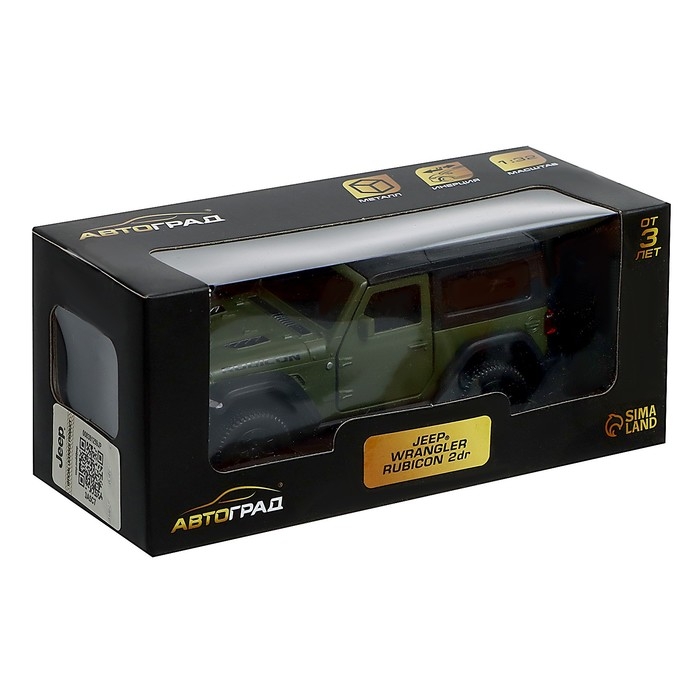 Машина металлическая JEEP WRANGLER, 1:32, инерция, цвет матовый зелёный Машина металлическая JEEP WRANGLER, 1:32, инерция, цвет матовый зелёный