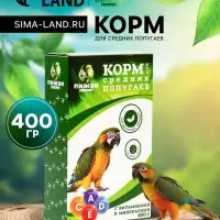 Корм &laquo;Пижон&raquo; для средних попугаев, с витаминами и минералами, 400 г