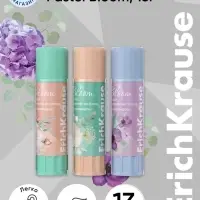 Клей-карандаш, ErichKrause EasyStick Pastel Bloom, PVP, экономичный расход, 13 г, МИКС
