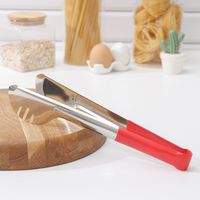 Щипцы кухонные Доляна «Краски», 27,5×6 см, 201 сталь, цвет красный Щипцы кухонные Доляна «Краски», 27,5×6 см, 201 сталь, цвет красный