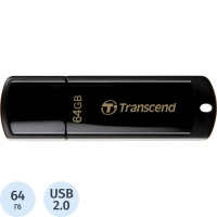 Флеш-память Transcend JetFlash 350, 64Gb, USB 2.0, чер, TS64GJF350