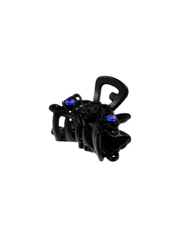 Крабик для волос &laquo;Чёрный с камешками&raquo;, 2.5 см, чёрный