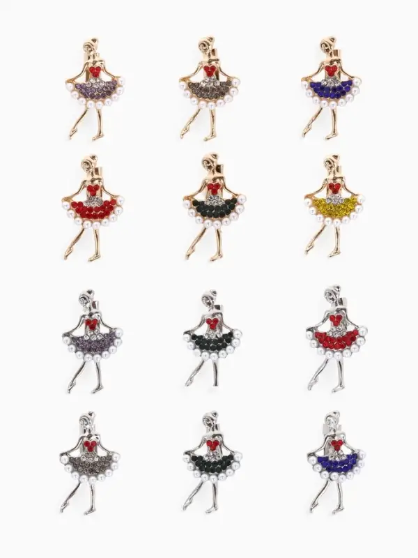 Брошь &laquo;Балеринка&raquo; мини, МИКС