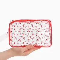 Косметичка ПВХ Вишня 23*6*15, отд на молнии,  прозрачный