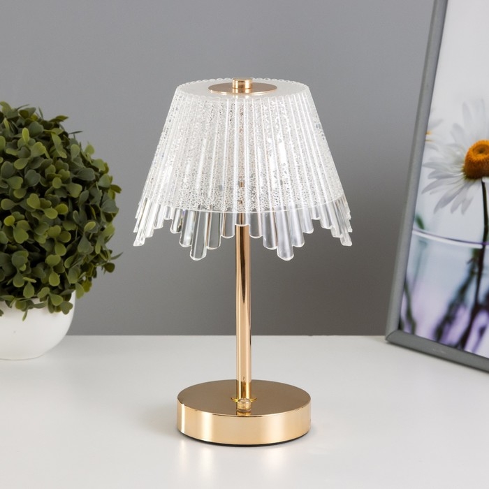 Настольная лампа сенсорная Настольная лампа сенсорная "Джина" LED 10Вт АКБ золото 16х16х28 см