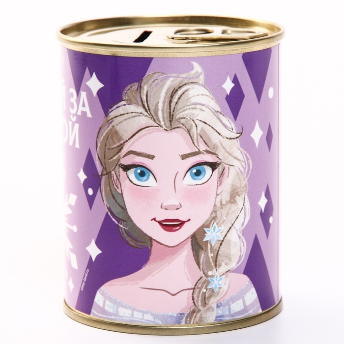 Копилка металлическая, 9,5 см х 7,5 см х 7,5 см Копилка металлическая, 9,5 см х 7,5 см х 7,5 см "Анна и Эльза", Холодное Сердце