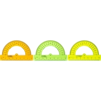 Транспортир 8см, &nbsp; 180градусов NEON Cristal &nbsp;цвет ассорти ТР-01
