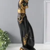 Копилка для денег &laquo;Кошка Маркиза с обручем&raquo;, чёрная, 48&times;18&times;15 см