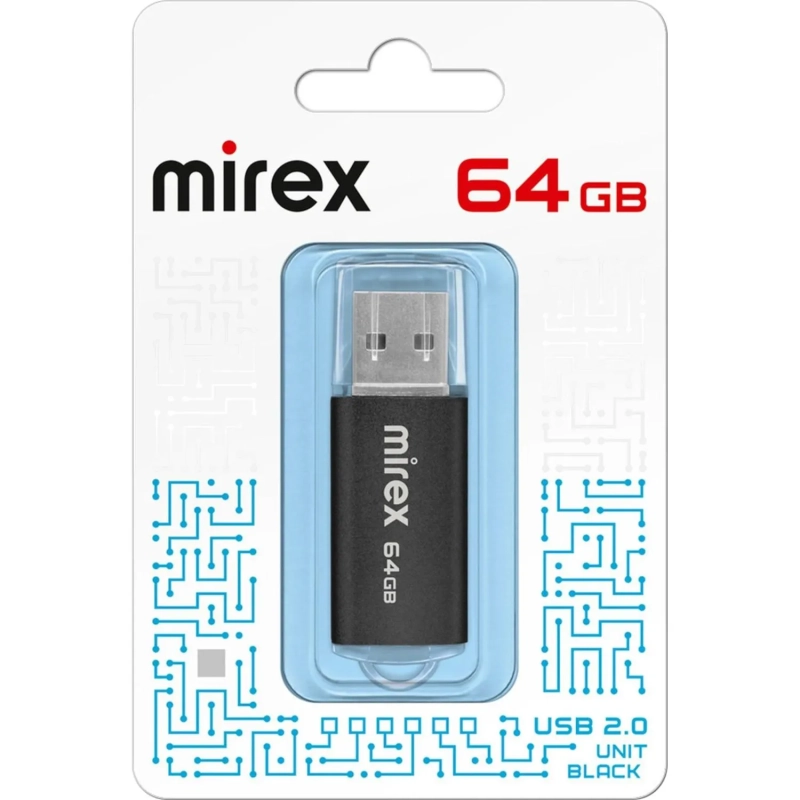 Флеш-память Mirex USB UNIT BLACK 64Gb (13600-FMUUND64 )