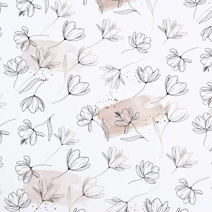 Бумага упаковочная, глянцевая « Цветочный нюд», 40×60 см