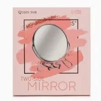 Зеркало настольное, с увеличением х2, круглое, настенное, двустороннее, 13.5&times;15 см, (d=11.5 см), МИКС