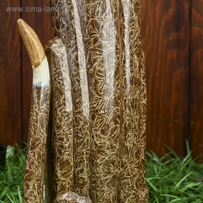 Сувенир дерево "Кошка в зелёном ошейнике со стразами" 60х12х6 см