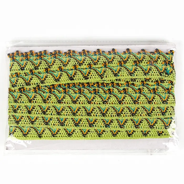 Тесьма &laquo;Уголки&raquo;, ширина 2 см, намотка 25 м, цвет салатовый