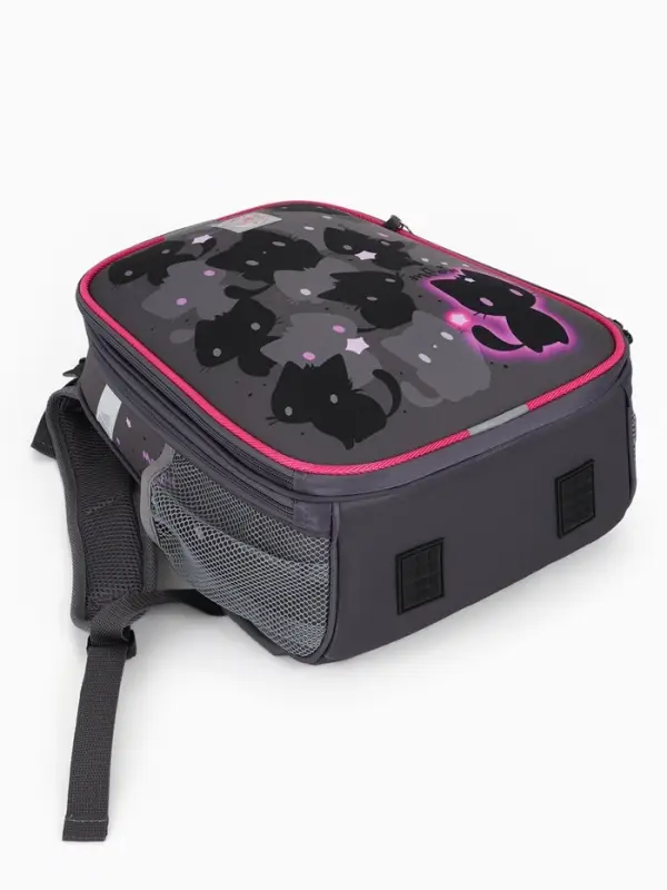 Рюкзак школьный для девочки &laquo;Котики&raquo;, Stavia, эргономичная спинка, 30&times;16&times;38 см, серый