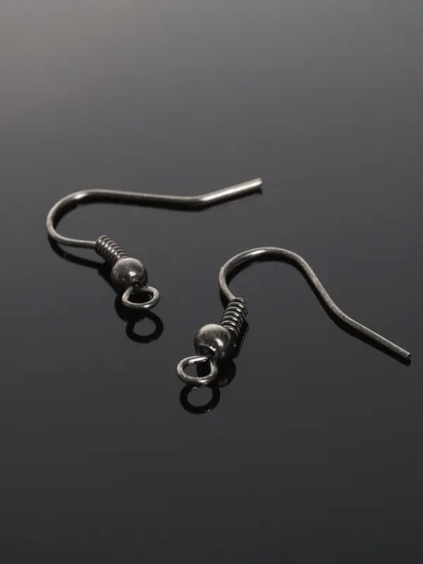 Швензы для сережек-крючки с бусиной (набор 5 пар), серые Швензы для сережек-крючки с бусиной (набор 5 пар), серые