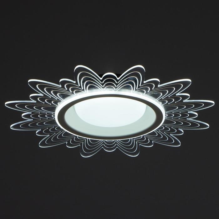 Люстра с ПДУ 1195/1 LED 52Вт 3000-6000К диммер белый-прозрачный 50х50х8 см BayerLux
