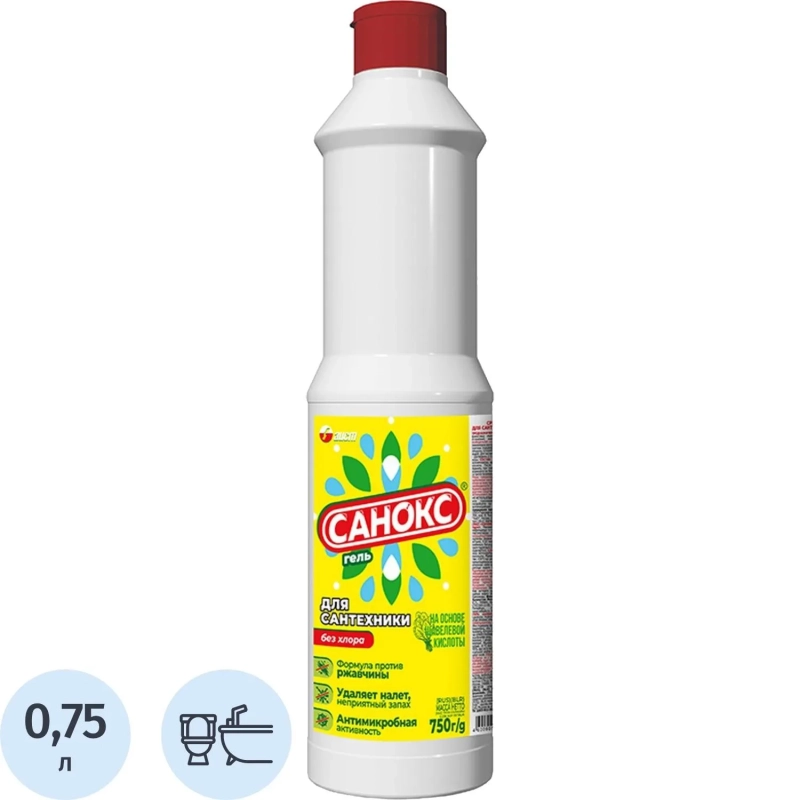 Средство для сантехники САНОКС гель 750 гр_СПб