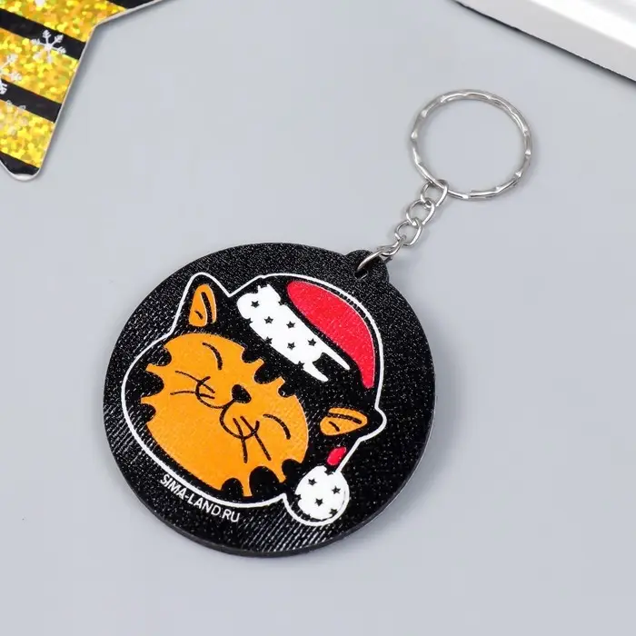 Брелок EVA Брелок EVA "Рыжий котик в новогоднем колпаке" 6х5,7 см