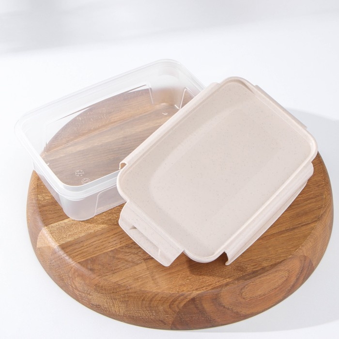 Контейнер пищевой Lock&Ok, 750 мл, 18,6×12,2×5,5 см, цвет прозрачный, крышка бежевая