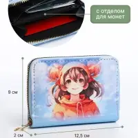 Кошелёк детский Выбражулька &laquo;Аниме&raquo;, на молнии, с принтом, голубой