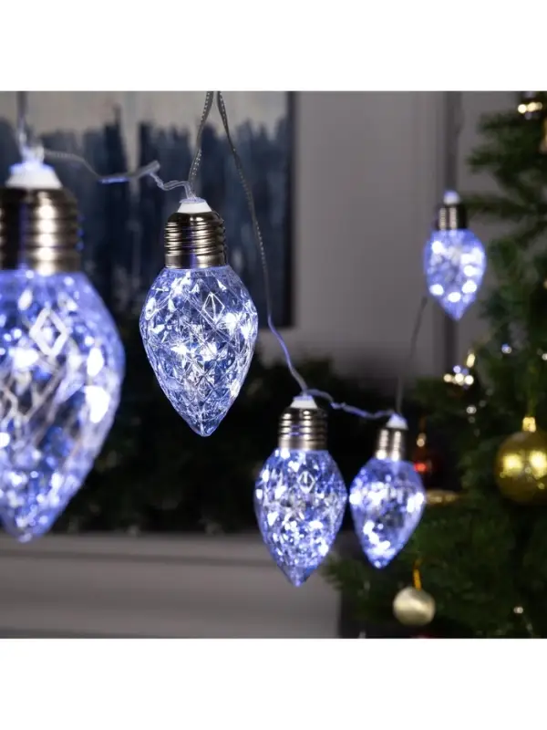 Гирлянда &laquo;Нить&raquo; 3 м с насадками &laquo;Лампочки шишки&raquo;, IP20, прозрачная нить, 80 LED, свечение белое, 8 режимов, 220 В