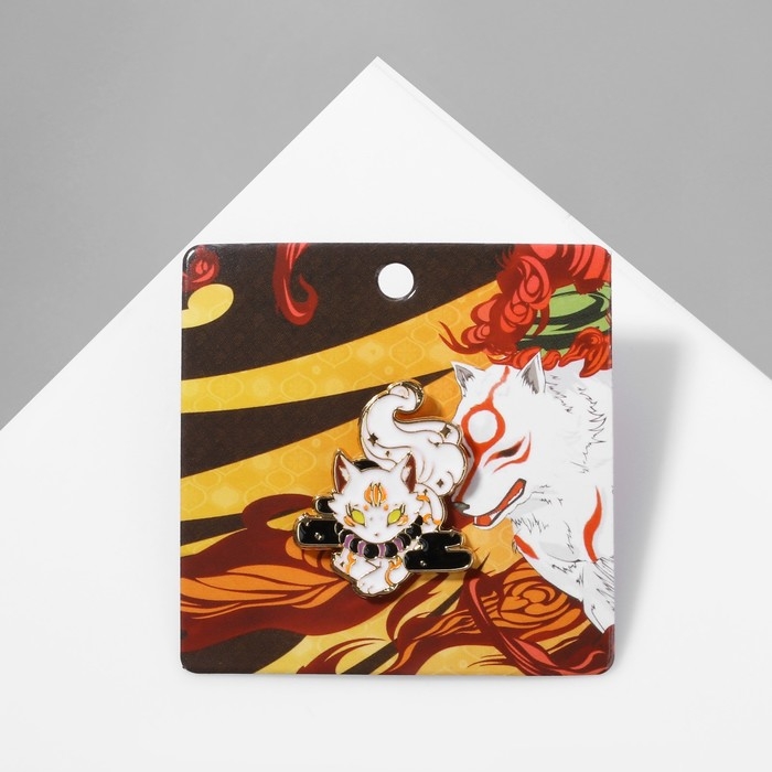 Значок «Япония» лисичка, цветной в золоте Значок «Япония» лисичка, цветной в золоте